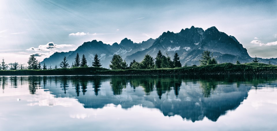 Mountains Reflecting In Lake